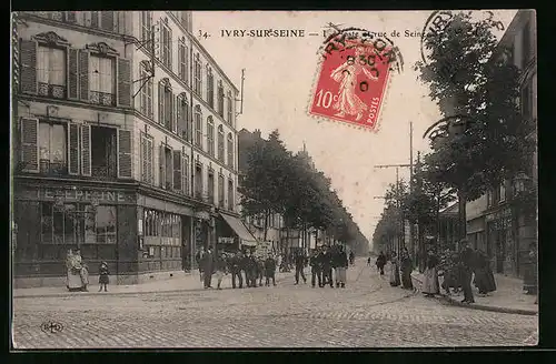 AK Ivry-sur-Seine, La Poste et rue de Seine