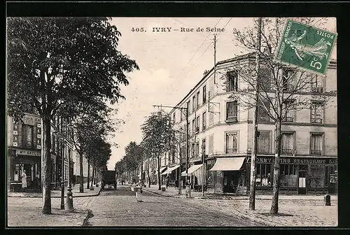 AK Ivry-sur-Seine, Rue de Seine, Restaurant