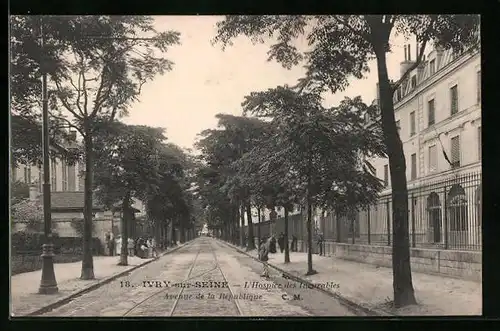 AK Ivry-sur-Seine, L`Hospice des Incurables, Avenue de la Republique
