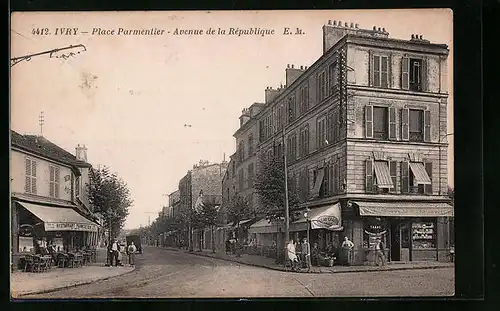 AK Ivry-sur-Seine, Place Parmentier, Avenue de la Republique