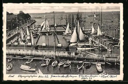 AK Kiel, der Olympiahafen, Segelschiffe im Hafen