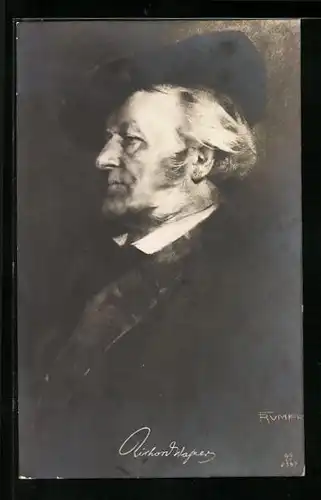 Künstler-AK Fritz Rumpf: Portrait von Richard Wagner