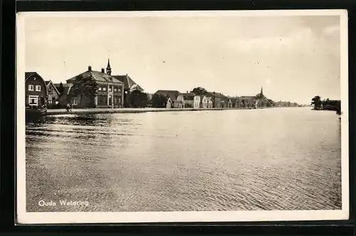 AK Oude Wetering, Panorama vom Wasser aus