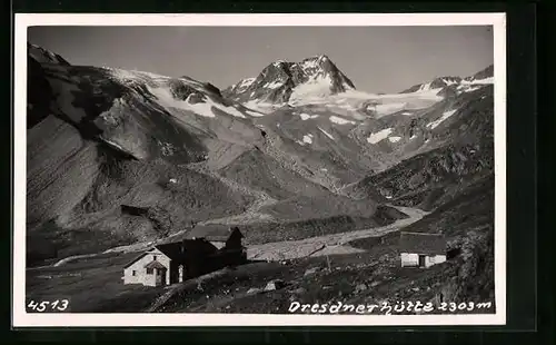 AK Dresdner Hütte, Blick zum Gipfel