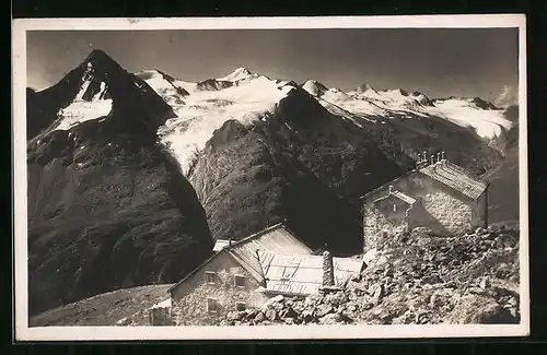 AK Breslauerhütte, Blick zu Bergspitzen