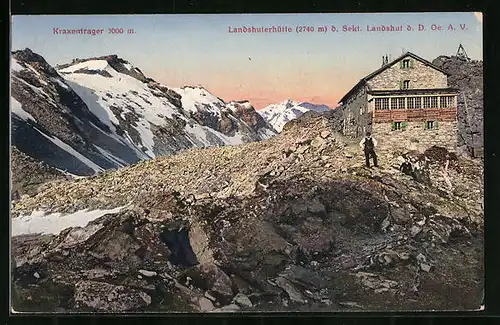 AK Landshuterhütte, Blick gegen Kraxentrager