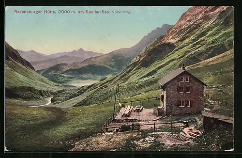 AK Ravensburger Hütte, Berghütte am Spuller-See