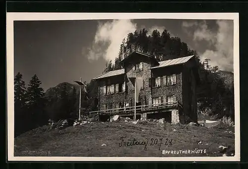 AK Bayreutherhütte, Blick auf Berghütte