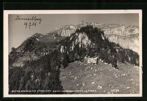 AK Bayreutherhütte, Berghütte mit Sonnwendjoch