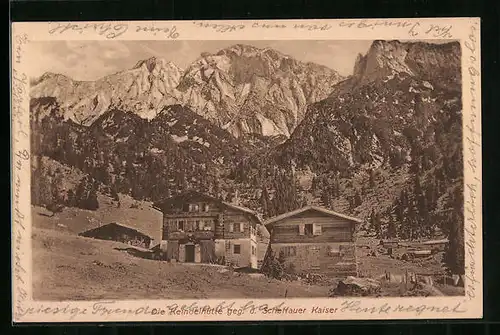 AK Keindelhütte, Berghütte geg. d. Scheffauer Kaiser