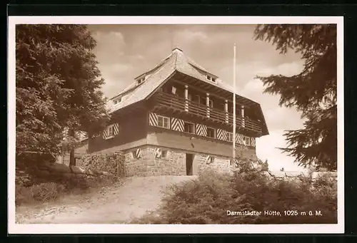 AK Darmstädter Hütte, Blick zur Berghütte