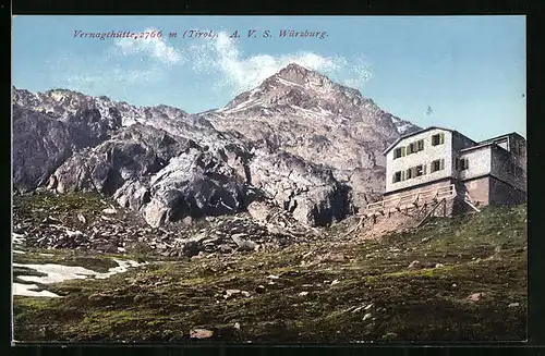 AK Vernaghütte, Berghütte mit Gipfel