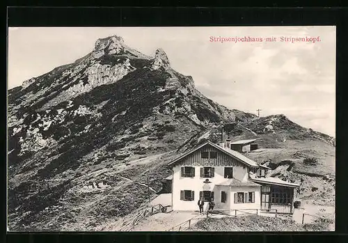 AK Stripsenjochhaus, Berghütte mit Stripsenkopf