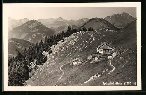 AK Spitzstein-Haus, Blick über Gebirge