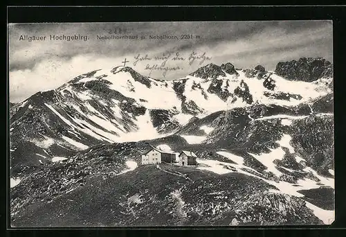 AK Nebelhornhaus, Berghütte im Allgäuer Hochgebirge