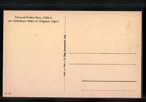 AK Edmund Probst-Haus, Berghütte mit Nebelhorn