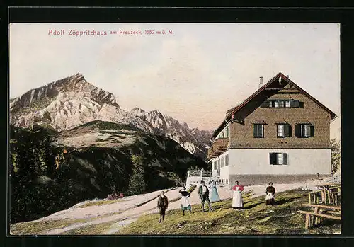AK Adolf Zöppritzhaus, Berghütte am Kreuzeck