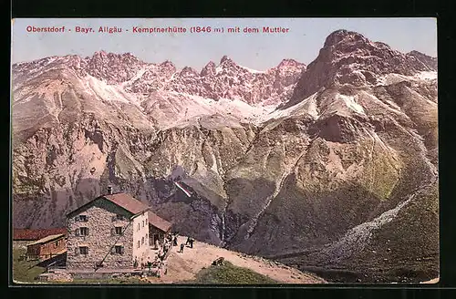 AK Oberstdorf, Kemptnerhütte mit dem Muttler