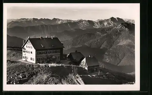 AK Rotwandhaus, Berghütte gegen Rofan und Guffert