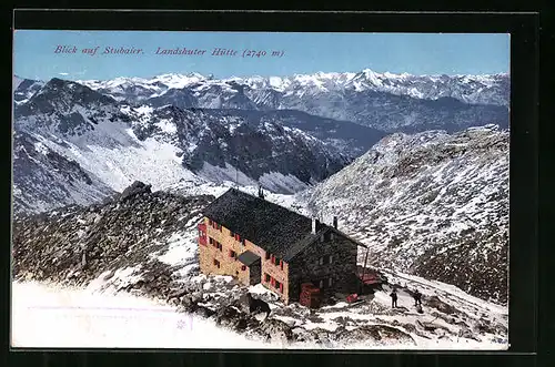AK Landshuter Hütte, Blick auf Stubaier