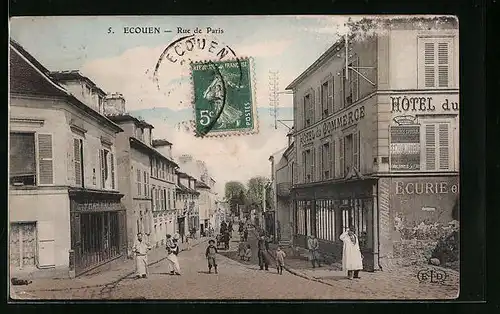 AK Ecouen, Hotel du Commerce, Rue de Paris