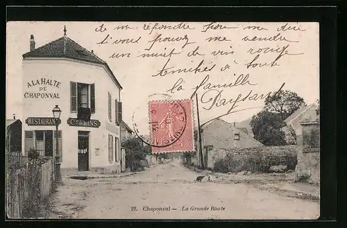 AK Chaponval, Restaurant A la Halte de Chaponval, La Grande Route
