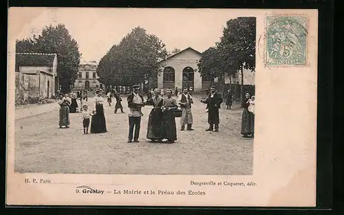 AK Groslay, La Mairie et le Préau des Écoles