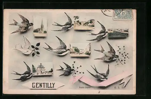 AK Gentilly, L`Eglise, Une Rue