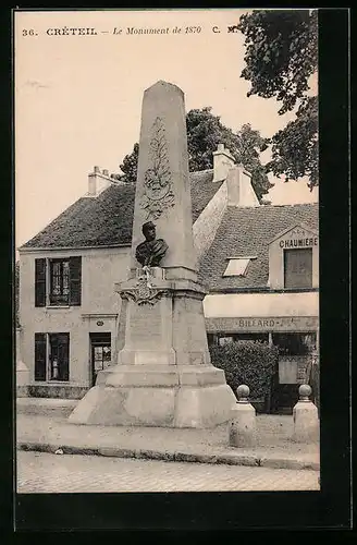 AK Créteil, Le Monument de 1870