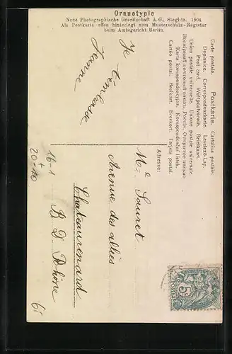 AK Frau im Kleid und Zwerg mit einem Jungen