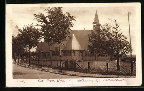 AK Lisse, Chr. Geref. Kerk, Stationsweg h. k. Veldhorststraat