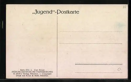 Künstler-AK G. Hirth`s Verlag, Serie: XXV, 5., Frühlingsmorgen bei Partenkirchen