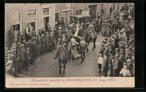 AK Bodegraven, Historische optocht 27 Aug. 1908