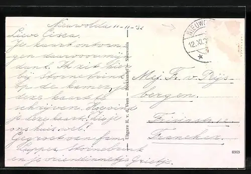 AK Nieuwolda, Strassenpartie mit Wohnhäusern