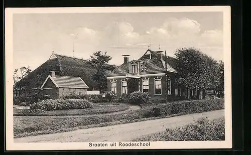 AK Roodeschool, Strassenpartie mit Gebäuden