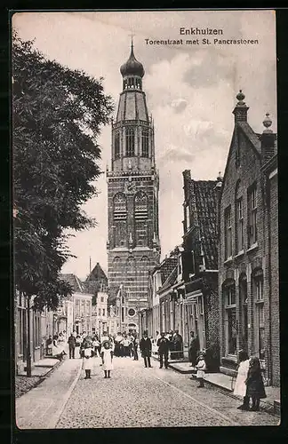 AK Enkhuizen, Torenstraat met St. Pancrastoren