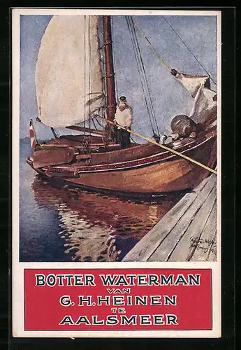 Künstler-AK Aalsmeer, Botter Waterman van G. H. Heinen