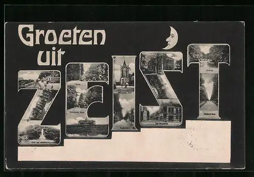 AK Zeist, `t Rond, Hervormde kerk, Slotbrug