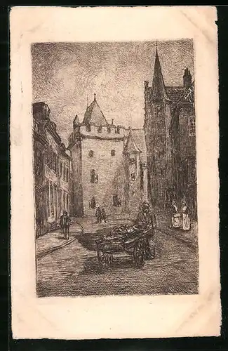 Künstler-AK Utracht, Achter den Dom