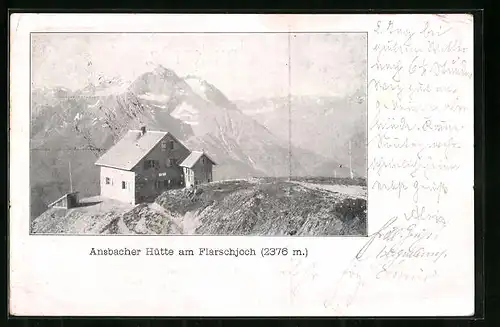 AK Ansbacher Hütte, Berghütte am Flarschjoch