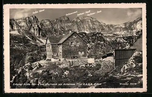 AK Erfurter Hütte bei Maurasch, Berghütte am Achensee