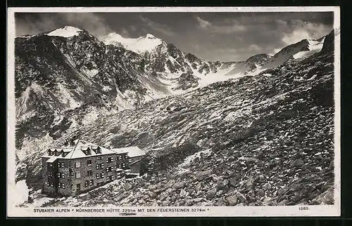 AK Nürnberger Hütte, Ansicht mit den Feuersteinen