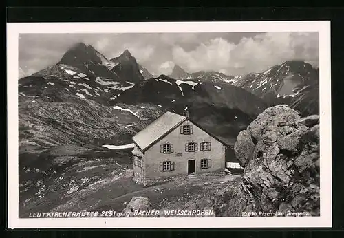 AK Leutkircherhütte, Blick gegen Bacher-Weisschrofen