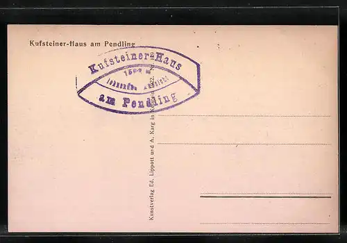 AK Kufsteiner-Haus am Pendling, Gäste auf den Balkonen der Berghütte