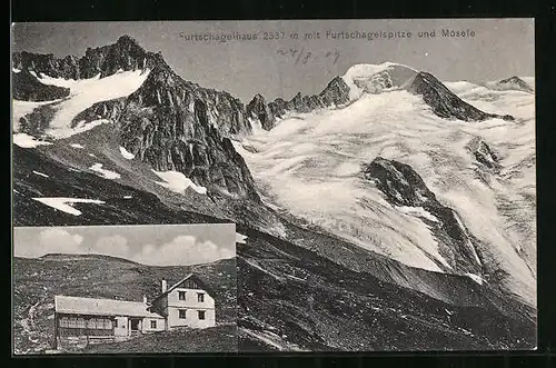 AK Furtschagelhaus, Ansicht mit Blick auf den Mösele