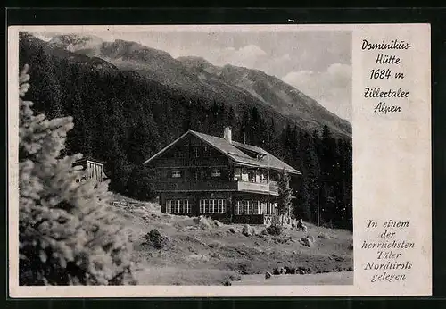 AK Dominikushütte, Berghütte in den Zillertaler Alpen