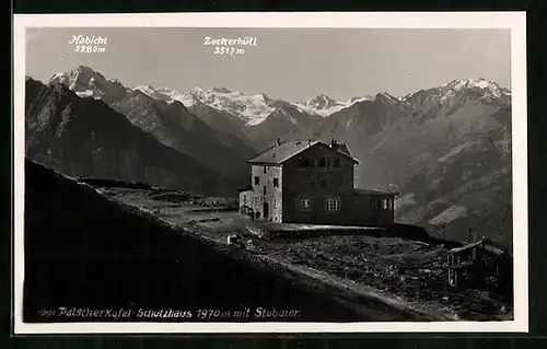 AK Patscherkofel-Schutzhütte, Berghütte mit Stubaier