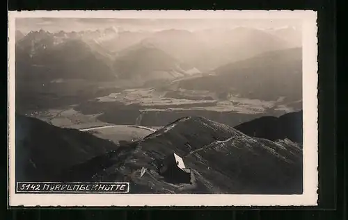 AK Nördlingerhütte, Berghütte aus der Vogelschau