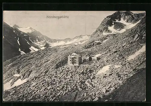 AK Nürnbergerhütte, Berghütte in Geröllwüste