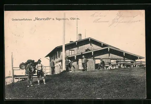 AK Neureuth, Unterkunftshaus bei Tegernsee mit Packesel
